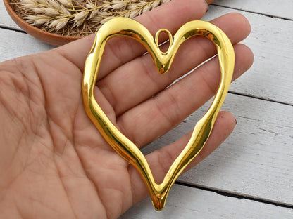 90x71mm Antique Gold Large Heart Pendant
