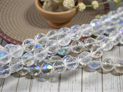 *20* 10mm Crystal AB Fire Polished Round Beads