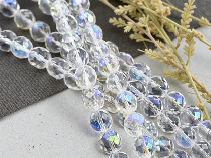 *20* 10mm Crystal AB Fire Polished Round Beads