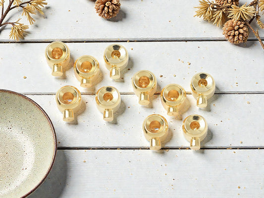 *50* 18K Gold Plated Brass One Touch Crimp Stopper Beads