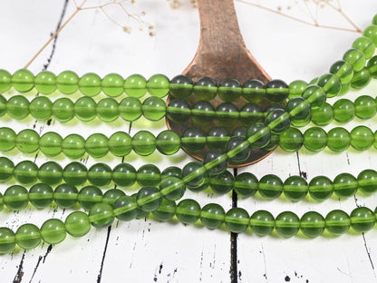 *25* 8mm Olivine Green Round Druk Beads