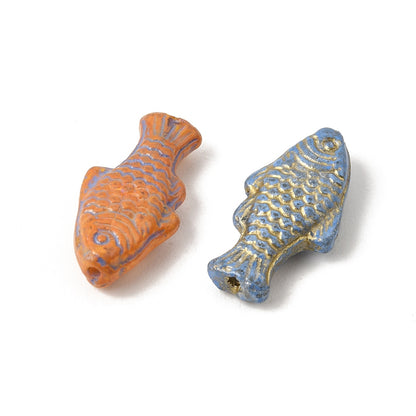 *10* 25x12x6mm Mixed Color Fish Beads