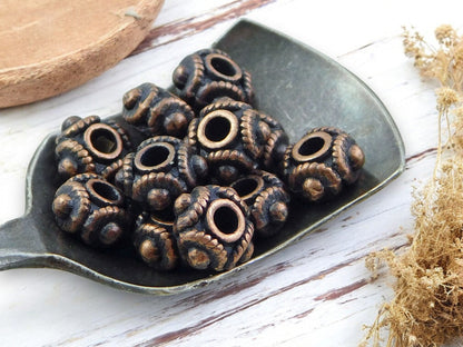 *50* 8x5mm Antique Copper Rounded Rondelle Spacer Beads