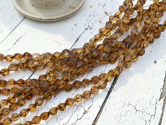 *30* 6mm Matte Crystal Picasso Pinch Beads