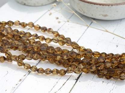 *30* 6mm Matte Crystal Picasso Pinch Beads