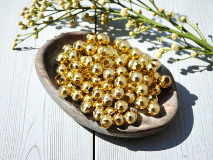 Long Lasting Gold Plated Iron Round Spacer Beads - 20 grams
