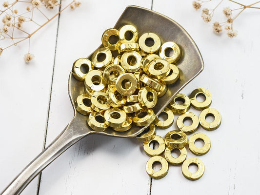 *100* 6x2mm Antique Gold Donut Spacer Beads