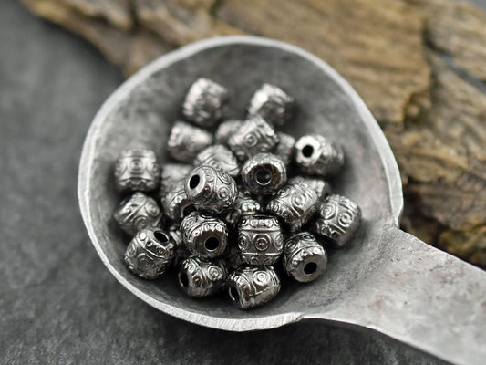 *50* 6x5mm Gunmetal Barrel Beads