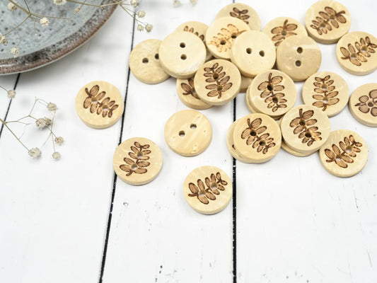 *10* 13mm Mixed Burleywood Tone Coconut Shell 2 Hole Buttons