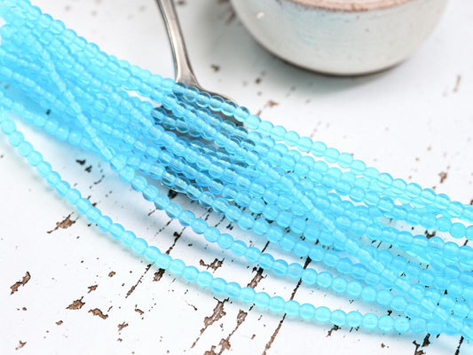 *50* 4mm Blue Aqua Round Druk Beads