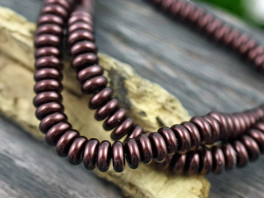 8x3mm Bordeaux Celestial Pearl Rondelle Beads (16" Strand)