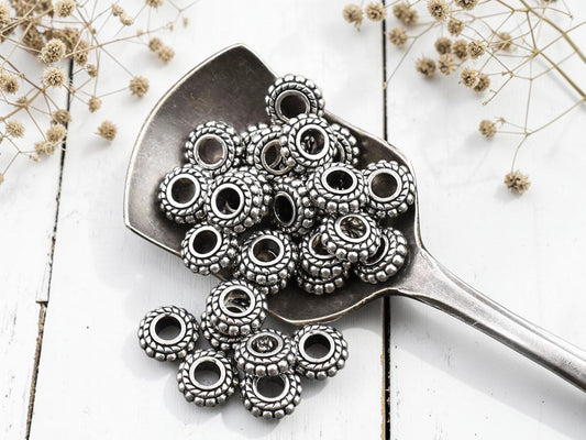 *100* 8x3mm Antique Silver Rondelle Spacer Beads