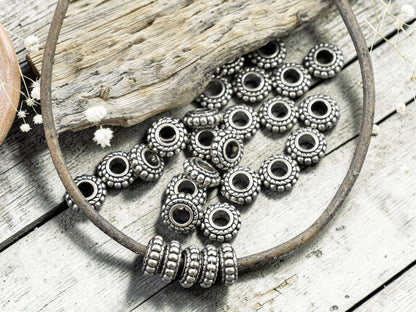 *100* 8x3mm Antique Silver Rondelle Spacer Beads