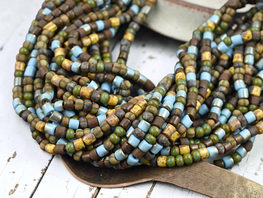 6/0 Aged Rustic Cottage Picasso Tube Mix (20" Strand)