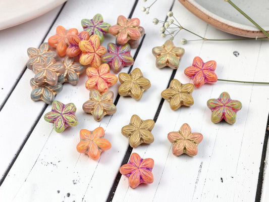 *10* 16mm Mixed Picasso Flower Beads
