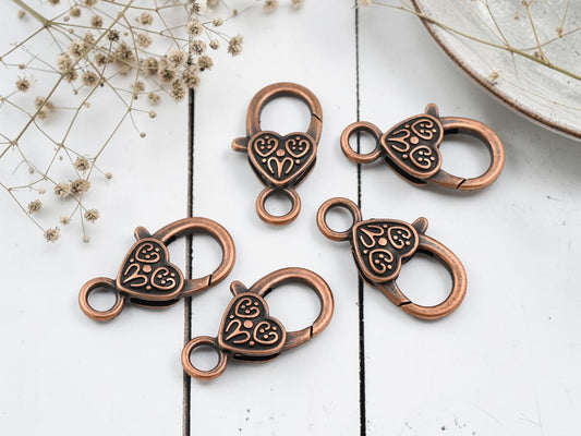 *10* 26x13mm Antique Copper Large Lobster Clasps