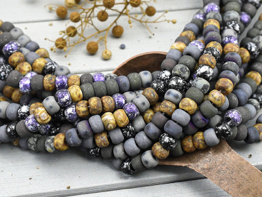 2/0 Aged Matte Void Picasso Mix Seed Beads