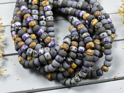 2/0 Aged Matte Void Picasso Mix Seed Beads