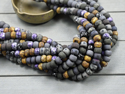 2/0 Aged Matte Void Picasso Mix Seed Beads