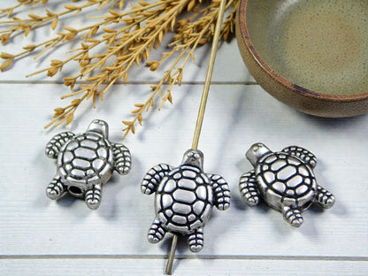 *50* 13x12mm Antique Silver Turtle Beads