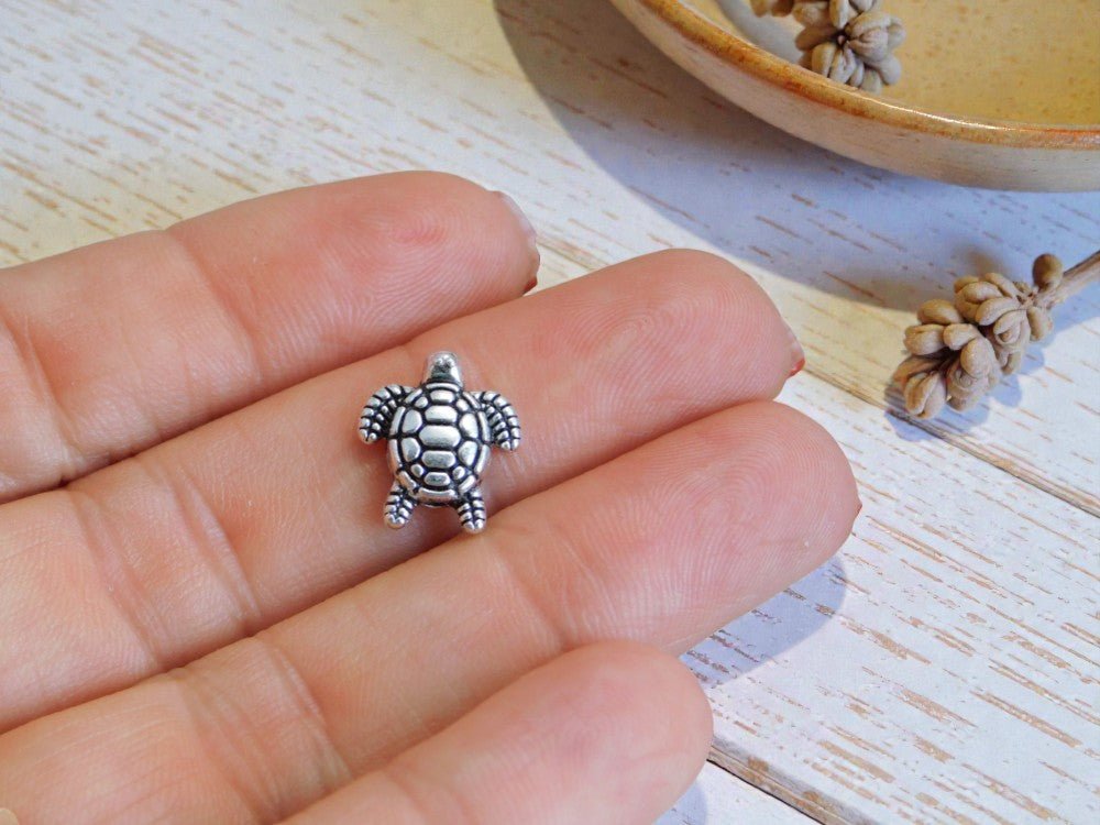 *50* 13x12mm Antique Silver Turtle Beads