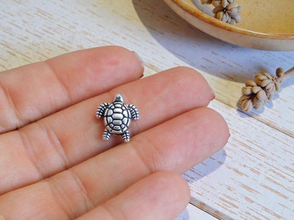 *50* 13x12mm Antique Silver Turtle Beads