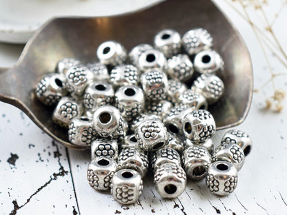 *250* 4mm Antique Silver Barrel Spacer Beads