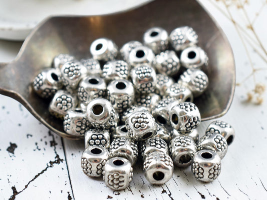 *250* 4mm Antique Silver Barrel Spacer Beads