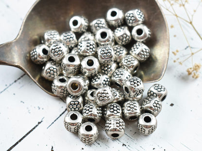*250* 4mm Antique Silver Barrel Spacer Beads