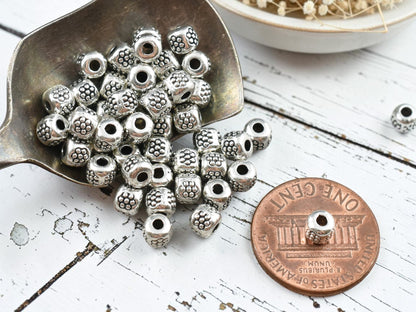 *250* 4mm Antique Silver Barrel Spacer Beads