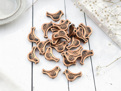 *50* 9x15mm Antique Copper Bird Beads