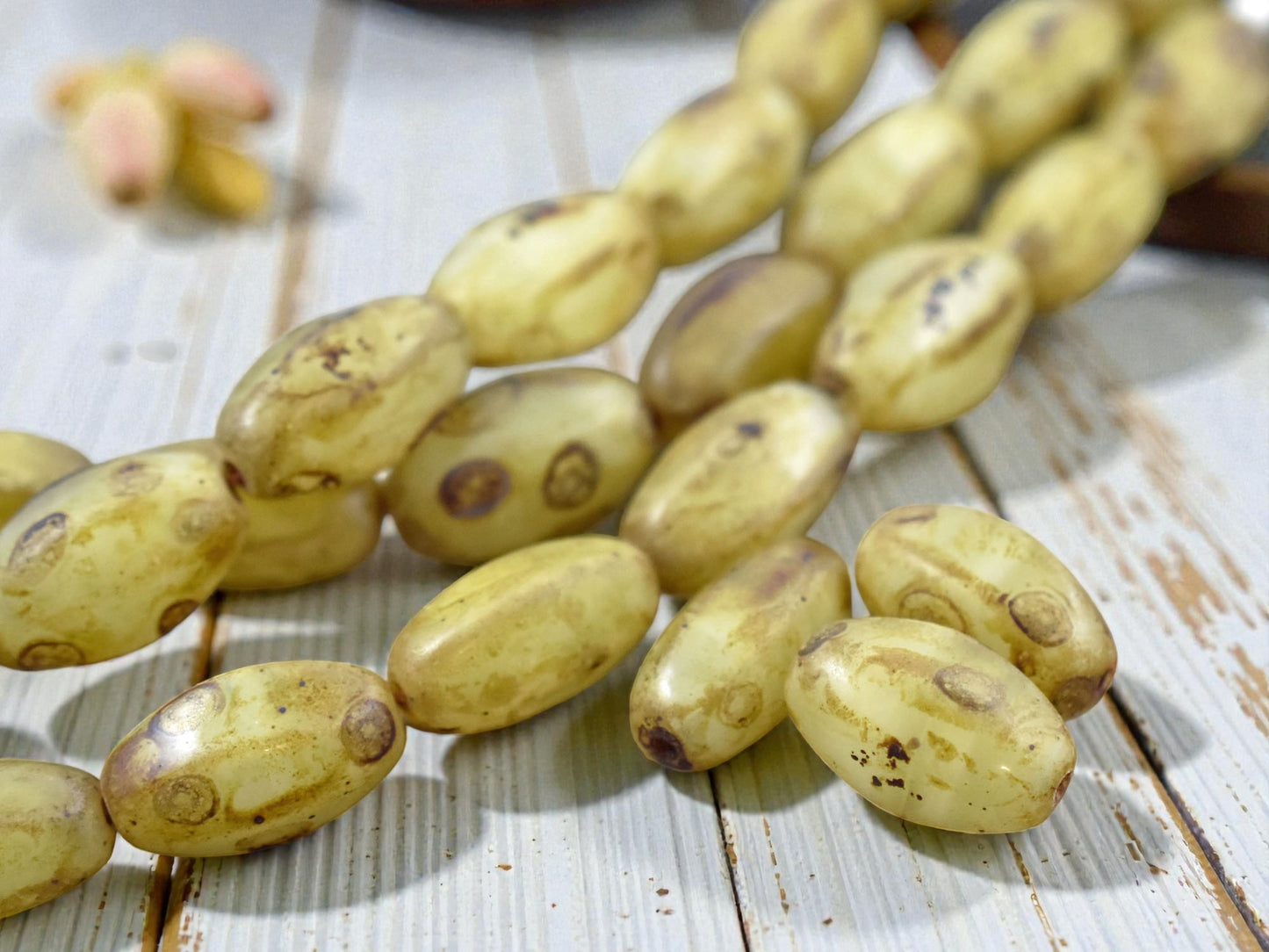 *10* 20x13mm Caramel Picasso Wedged Oval Beads