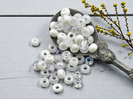 50G Multi White Pearl Czech 2/0 Seed Beads
