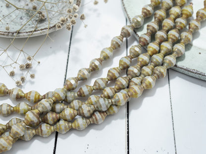 *18* 11x8mm Gray Silk Picasso Turbine Beads