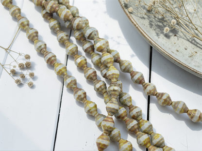 *18* 11x8mm Gray Silk Picasso Turbine Beads