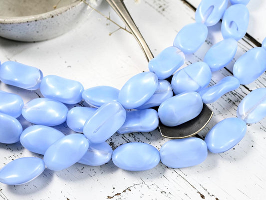 *9* 22x13mm Blue Crystal Silk Oval Rectangle Beads
