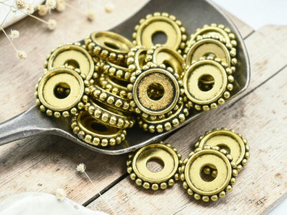 *50* 10x2mm Antique Gold Bali Style Rondelle Spacer Beads