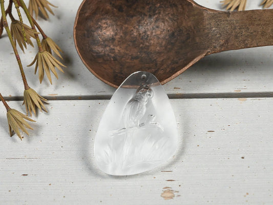 34x25mm Vintage German Crystal Bird Pendant