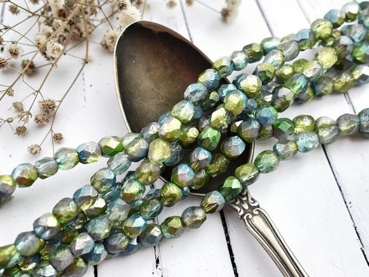 *25* 6mm Etched Matte Laguna Celestial Fire Polished Round Beads