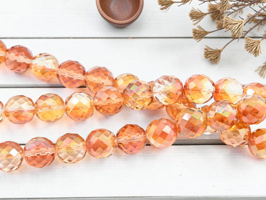 Crystal Chili Pepper Fire Polished Round Beads - Choose Your Size