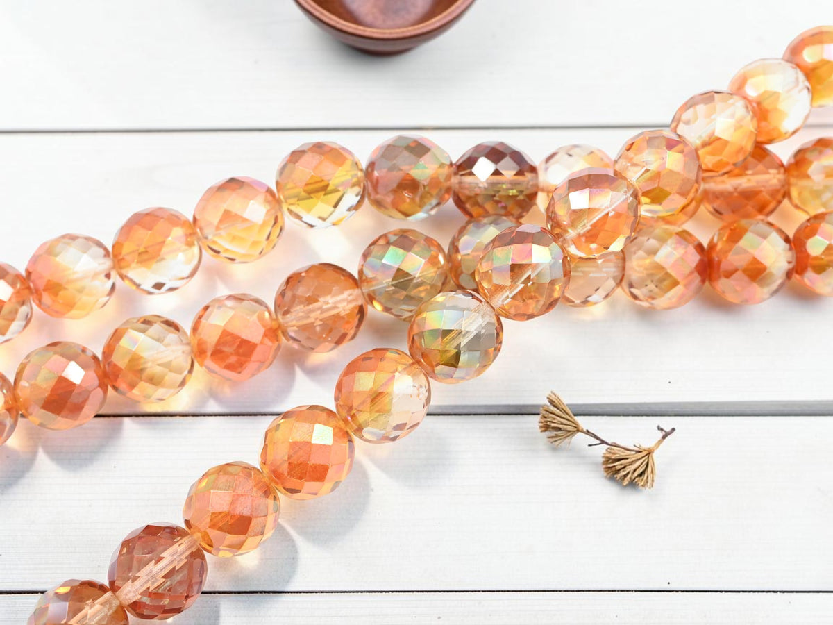 Crystal Chili Pepper Fire Polished Round Beads - Choose Your Size