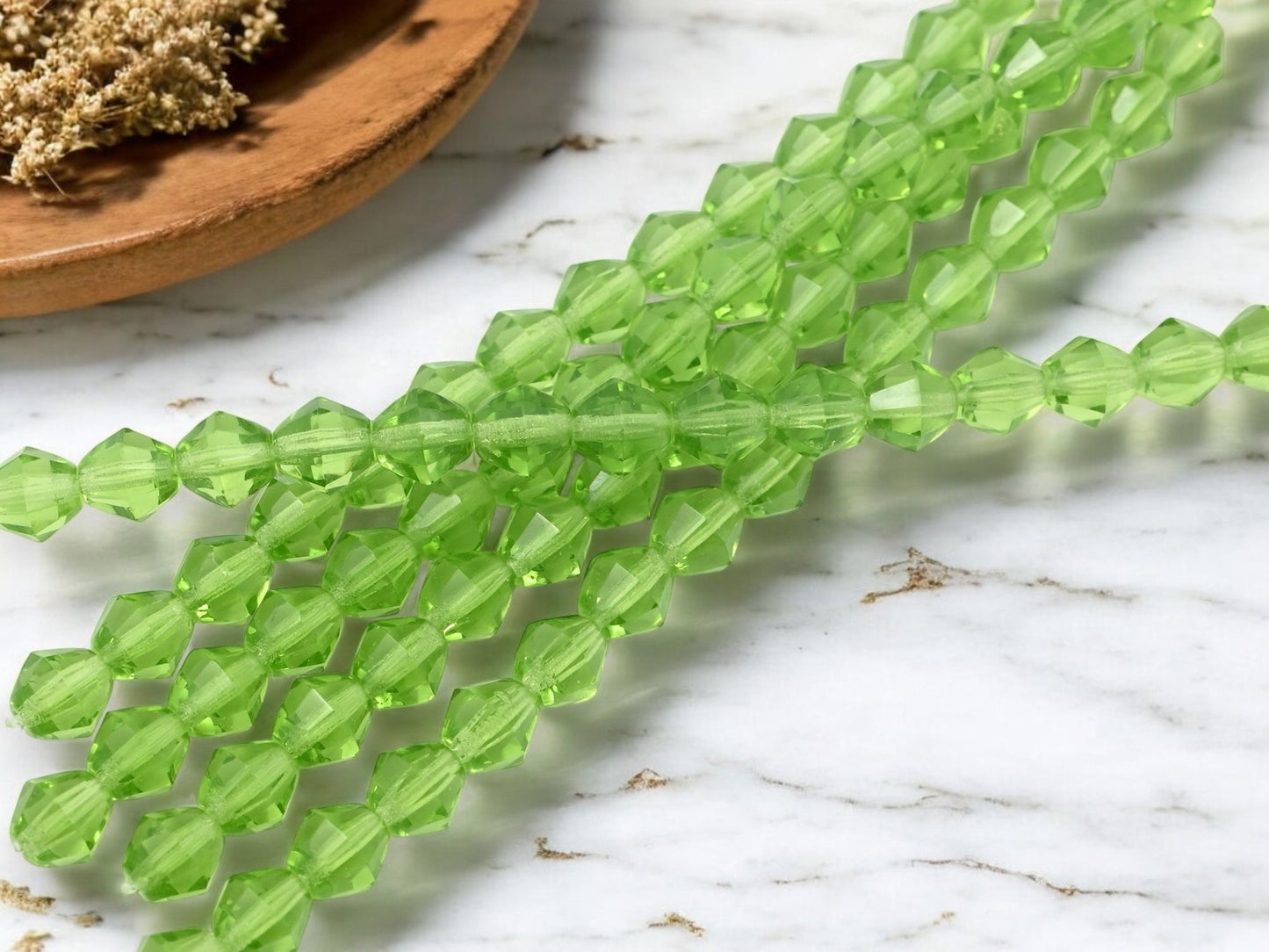 *16* 8mm Peridot Faceted Bicone Beads