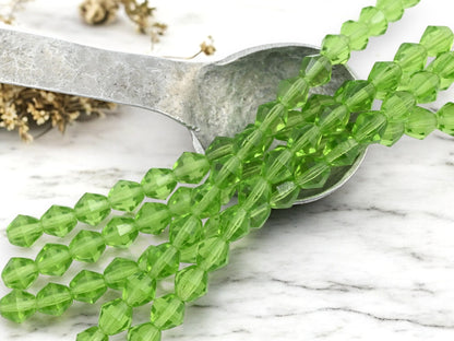 *16* 8mm Peridot Faceted Bicone Beads