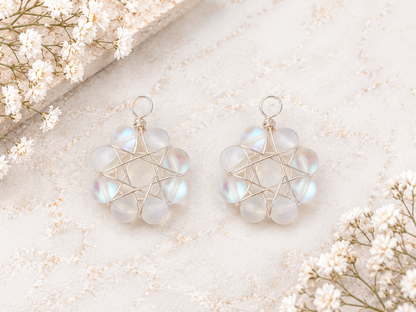 *2* 30x23mm Frosted Synthetic Moonstone Bead Pendants