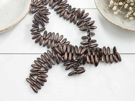 *50* 3x11mm Chocolate Bronze Dagger Beads