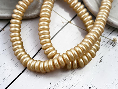 8x3mm Champagne Celestial Pearl Rondelle Beads (16" Strand)