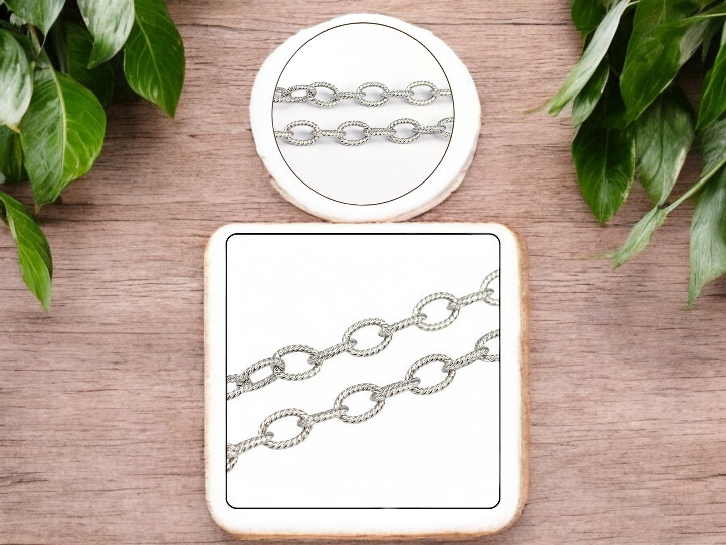 9x6mm Oval Stainless Steel Cable Chain -- Sold by the foot