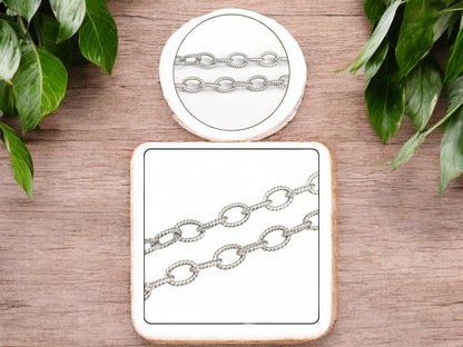 9x6mm Oval Stainless Steel Cable Chain -- Sold by the foot