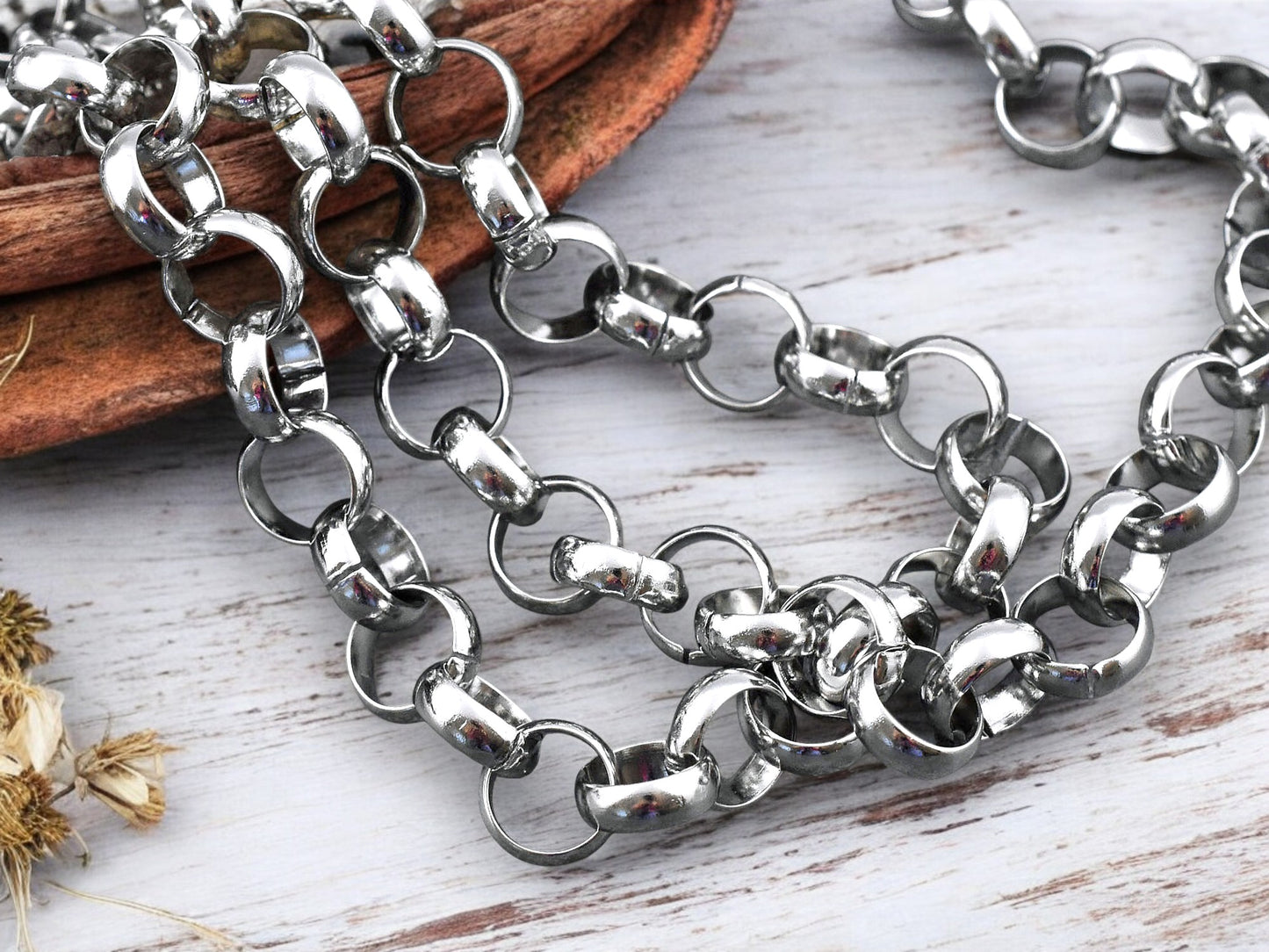 304 Stainless Steel Rolo Chain -- Choose Your Size