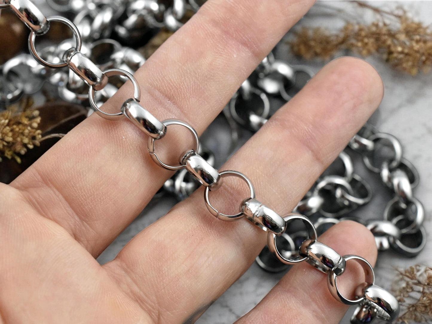 304 Stainless Steel Rolo Chain -- Choose Your Size